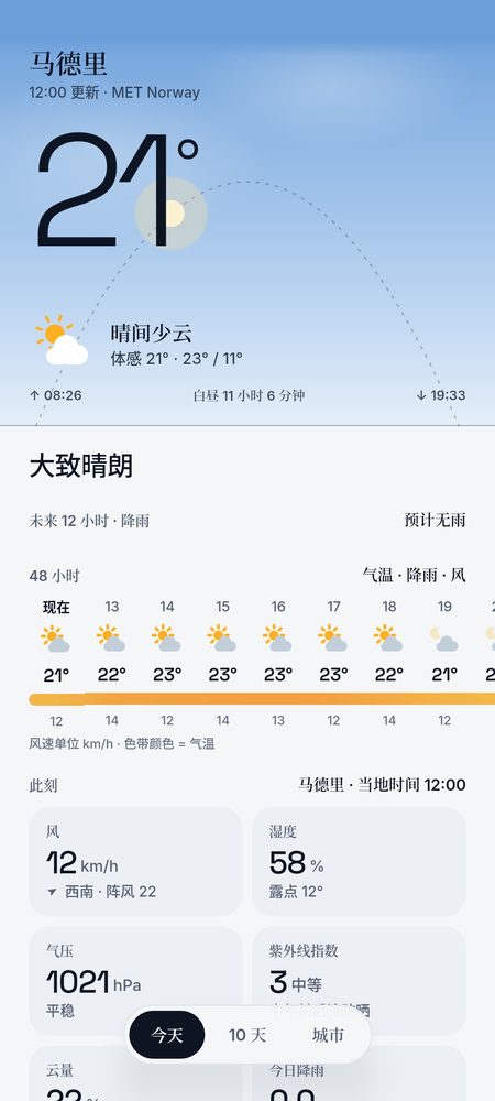 1B Weather: 今天:此刻的天空,一句话讲清当天