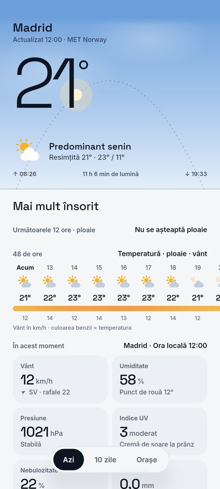 1B Weather: Azi: cerul în acest moment și ziua într-o singură frază