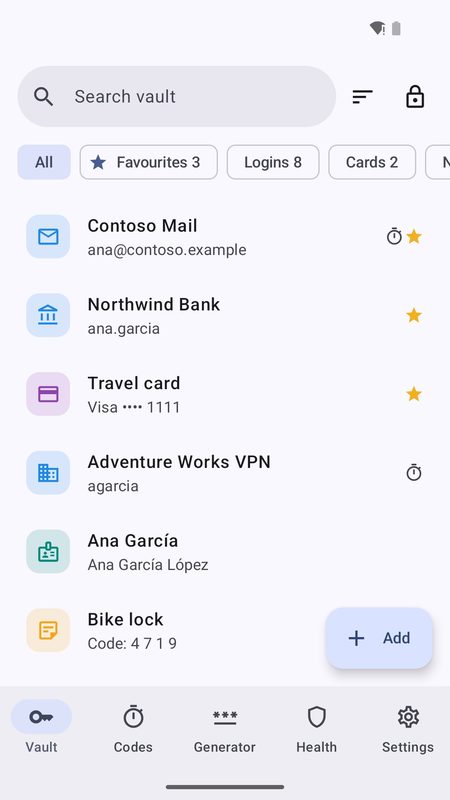 1B Pass: Your vault: logins, cards, notes and more