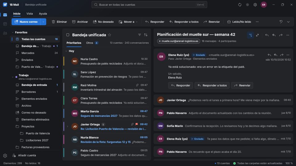 1B Mail: Todas tus cuentas en una bandeja