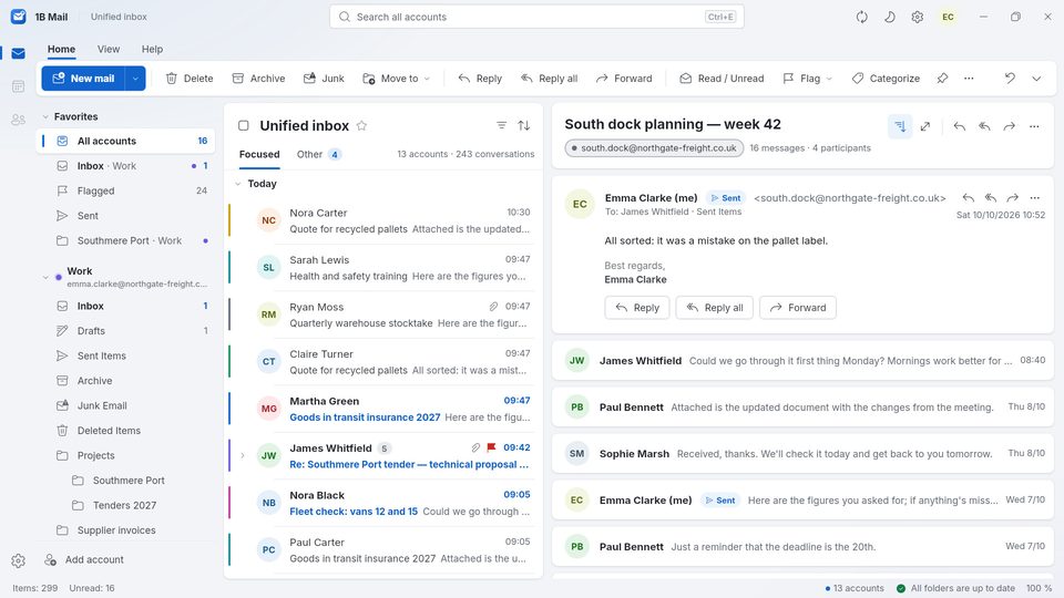 1B Mail: All your accounts in one inbox