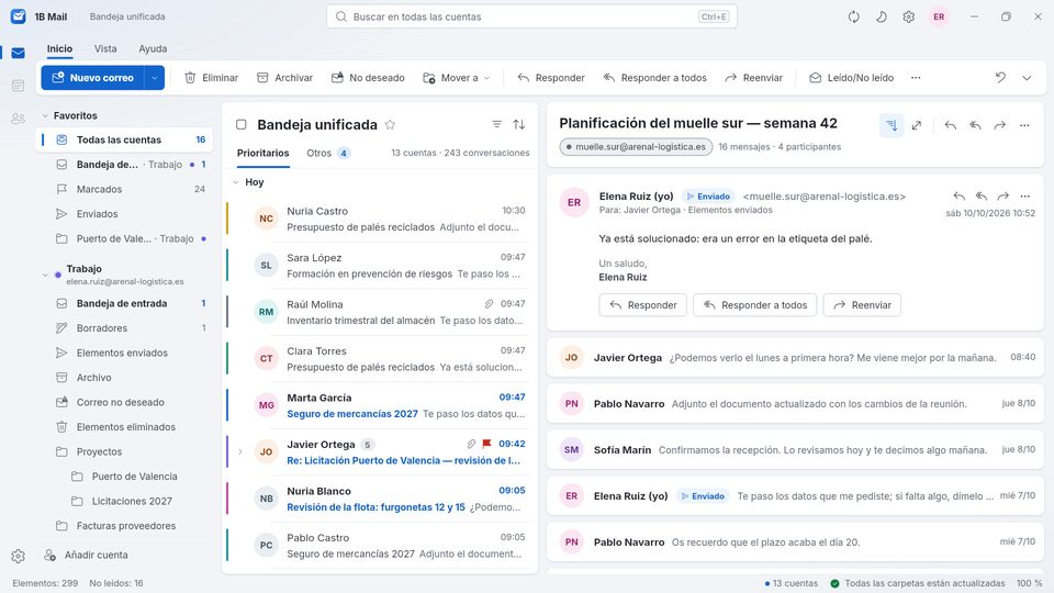 1B Mail: Todas tus cuentas en una bandeja