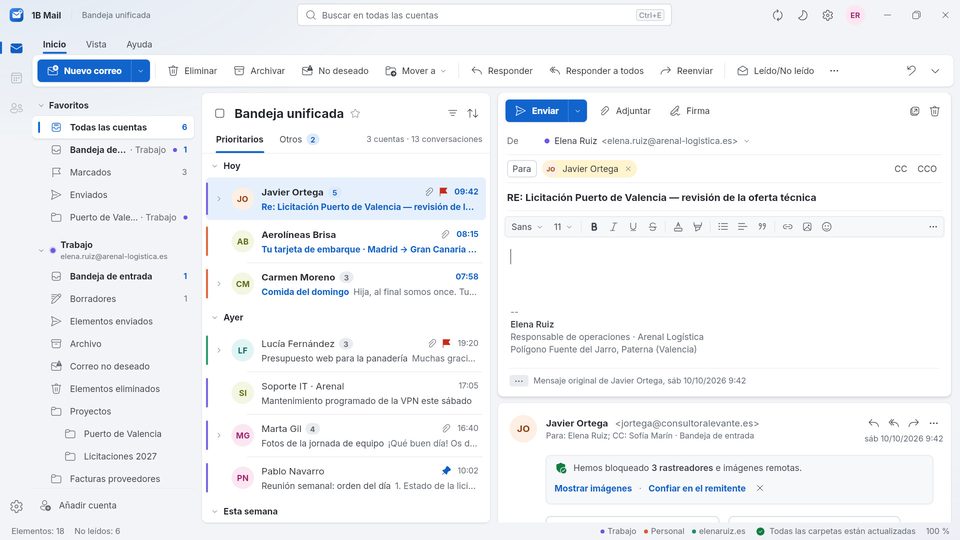 1B Mail: Responde donde estás leyendo