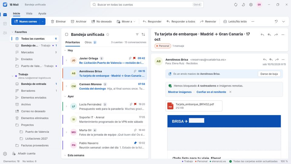 1B Mail: Lee tu correo sin que te vigilen