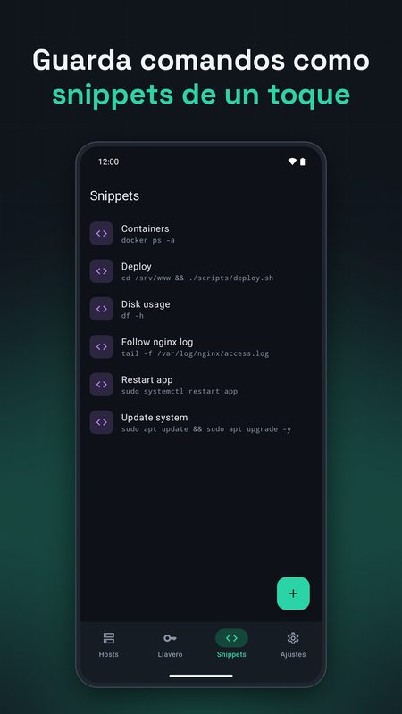 1B Terminal: Snippets a un toque