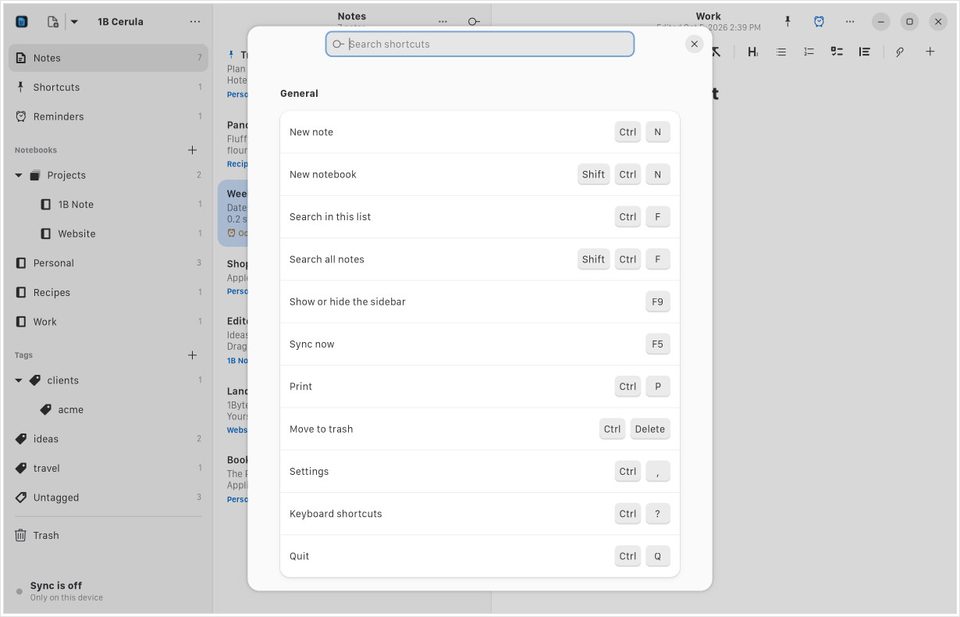 1B Cerula: Every shortcut, one keystroke away