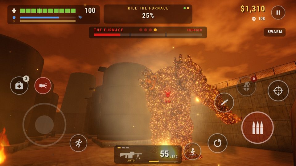 1B Zombie Hunter: Boss fight at the industrial plant